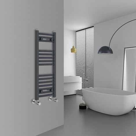 WarmeHaus Curved Anthracite Bathroom Ladder Radiator 800x300mm (1/5)