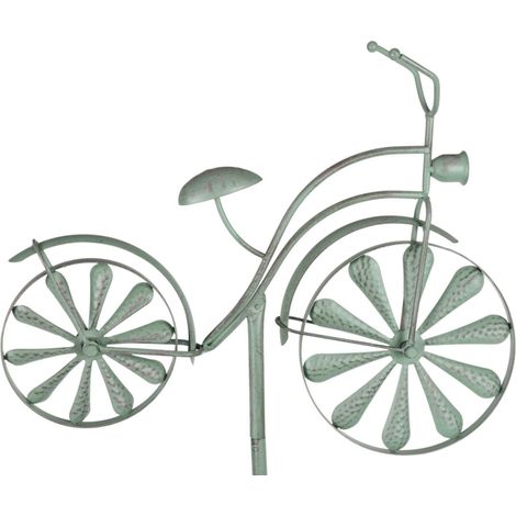 Gartenstecker Fahrrad Antik-Grün Windrad Windspiel Gartendeko Beetdeko Dekorad - Hochrad (1/2)