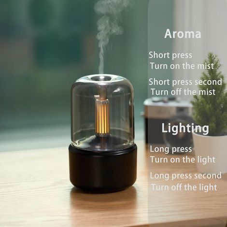 Aromatherapie-Diffusor mit 150 ml Fassungsvermögen und automatischer Abschaltfunktion, Kaltnebel-Luftbefeuchter mit warmem Licht, Aromadiffusor für ätherische Öle (1/5)