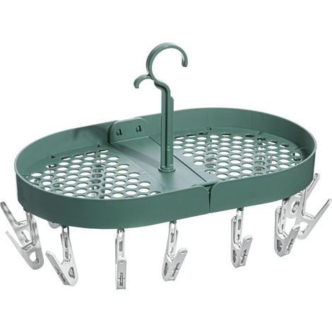 Étendoir à vêtements multifonctionnel à usage domestique, pliable, 16 clips pour suspendre des sous-vêtements et des clips pour sous-vêtements, étendoir à vêtements (1/5)