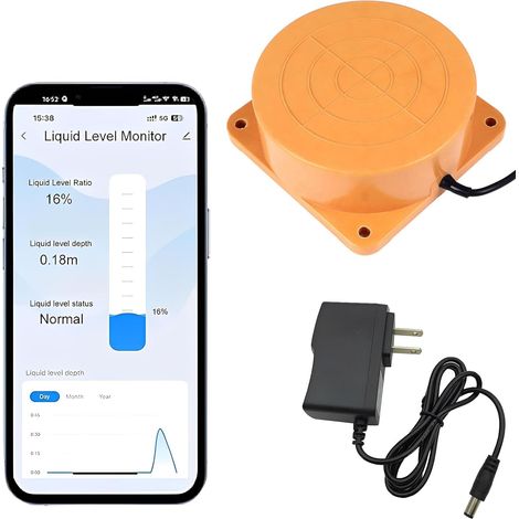 Détecteur d'eau Wi-Fi, capteur de niveau d'eau à ultrasons, moniteur intelligent de niveau d'eau, capteur de niveau d'huile, étanche IP65