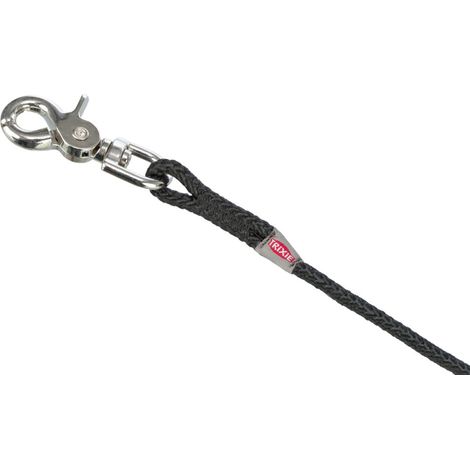 Laisse à pister, ø 6 mm x 5 M noir ronde sans dragonne pour chien - Trixie (1/3)