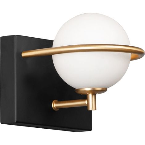 LÁMPARA de PARED APP1220-1W NEGRO ORO G9