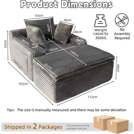 Sleeping sofa boneless floor sofa modern cloud sofa with chaise lounge, comfortable couch for living room with 3 cushions & 1 blanket, no assembly required,grey (1/5)