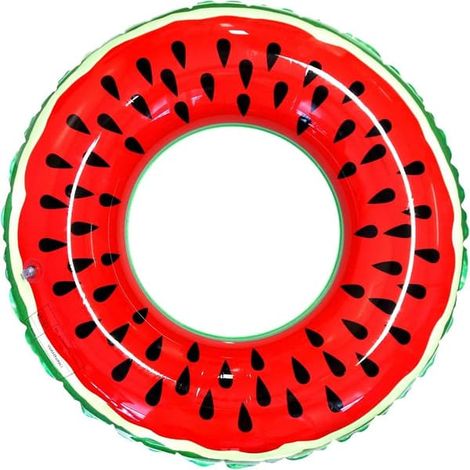 Bouée gonflable en forme de pastèque pour enfants, pour piscines un accessoire flottant conçu pour les jeux aquatiques récréatifs.-AquaForge (1/5)
