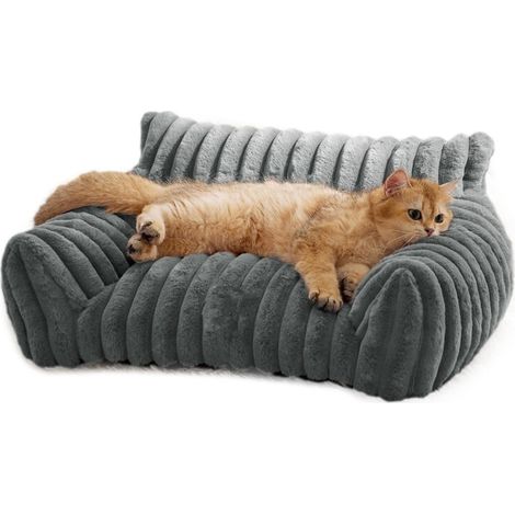 Sofá cama para gatos y perros: cama interior suave con base antideslizante y funda lavable, apta para todos los tamaños.