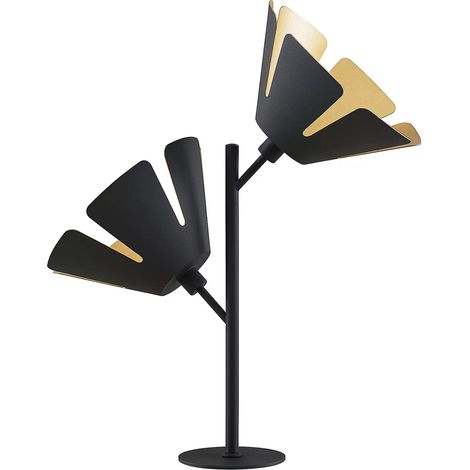 [GEBRAUCHT] Lucande Jemmily Tischleuchte Schreibtischlampe Lampe Zweiflammig Schwarz Gold B-Ware