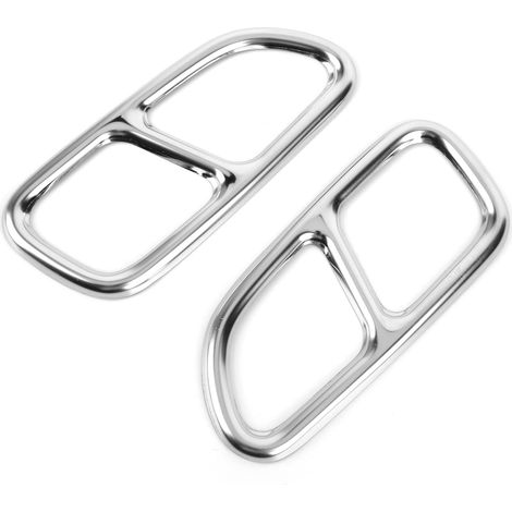 Baguettes de finition pour sorties d'échappement quadruples pour les modèles Mercedes-Benz CLA 2013-2015, pièce de rechange en acier inoxydable poli. (1/5)