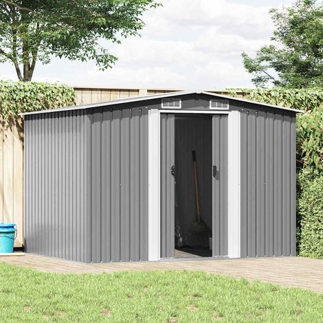 Maison Exclusive - Caseta de jardín de metal 257x205x178 cm gris