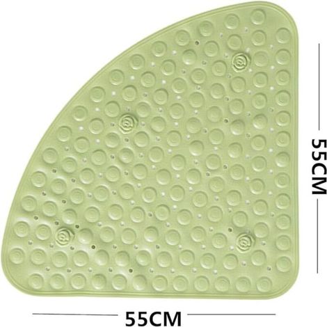 Tapis de douche antidérapant pour baignoire, 55 x 55 cm, motif triangle, avec trous de drainage pour douche ou baignoire, tapis de bain antidérapant en PVC (1/4)