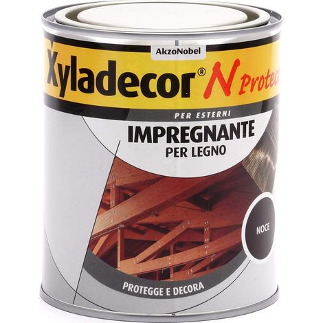 Xyladecor N PROTECT Fondo Impregnante per Legno Esterno a base solvente, Protettivo e Decorativo, Pronto Uso, colore NOCE 750ML, 750 ML (1/5)