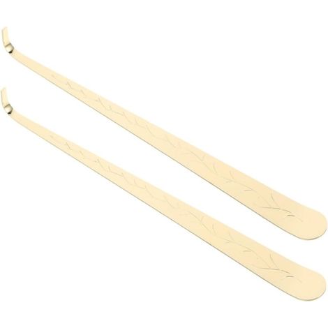 Spegnicandele in ottone placcato oro in stile antico – Set di 2 eleganti ganci per spegnere gli stoppini senza fumo