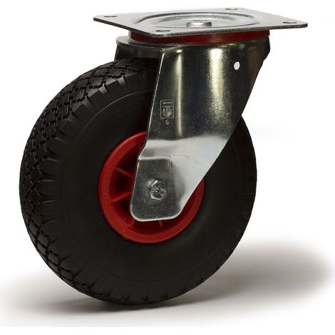 Roulette pivotante diamètre 260 mm roue pneu gonflable 3.00-4 - 135 Kg