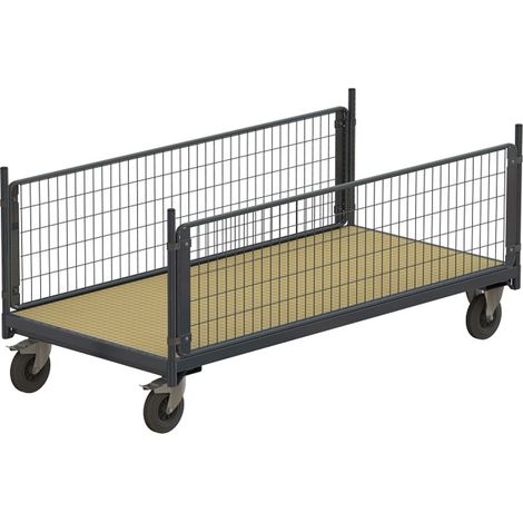 PROVOST - Chariot de manutention à 2 ridelles latérales grillagées - Capacité 500 kg - Structure métallique