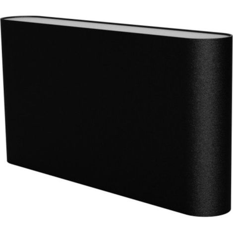 Applique led lampadari bartalini iflama cct ip65 alluminio biemissione, finitura metallo nero