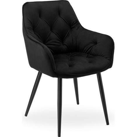 Fauteuil en velours noir NEVADA VELVET (1/5)