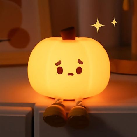 Citrouille Silicone veilleuse enfants USB charge lampe de chevet et fonction de synchronisation décoration de chambre d'enfants cadeaux joue