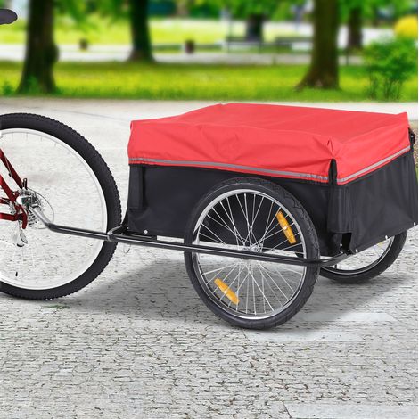2-Rad-Fahrradanhänger für Transport, 140 x 88 x 60 cm, 40 kg, schwarz und rot HAVRYA (1/4)