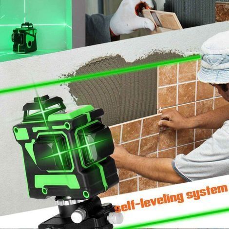 3D-Laser-Nivelliergerät mit 12 Linien, Wandhalterung, drehbarer Sockel, 220 V (1/4)
