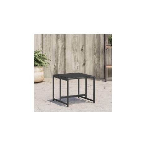 Tabourets de jardin 4 pcs noir acier et textilène (1/5)