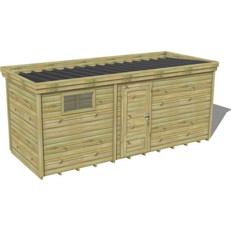 ABRI DE JARDIN bois traité 27mm, 6x2,1m, 13m2, Plancher (1/3)