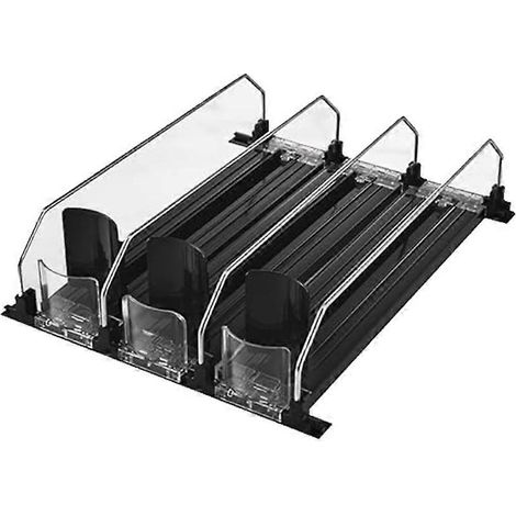 Soda can organisateur refrigerator automatique pusher glide boisson organisateur fridge holds up à 12 cans 12.2Inch noir (1/5)