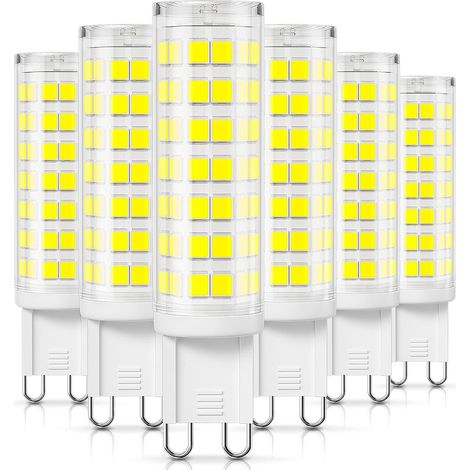 EASYCOMFORT Ampoule LED à intensité variable, blanc froid 5000 K, 5 W remplace l'ampoule halogène 50 W, lampe G9 220 V, idéale pour salle de bain, suspension, lot de 6. (1/5)
