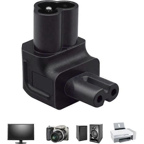 Adaptateur de prise d'alimentation pour ordinateur IEC320 C6 vers IEC320 C7, fiches en forme de L (1/4)