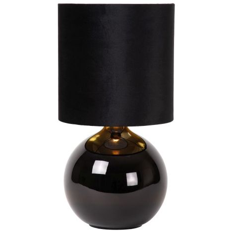 Lampada da tavolo in vetro con paralume nera E14 Esterad Lucide