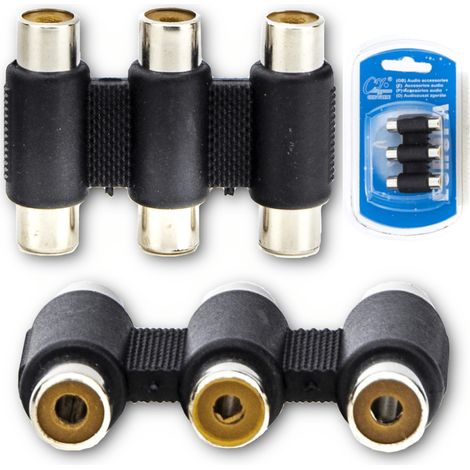 Adattatore/convertitore da 3x RCA Chinch femmina a 3x RCA Chinch femmina (1/5)