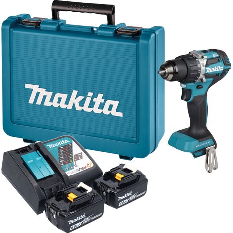 Perceuse-visseuse sans fil Makita DDF 484 RGE 18 V 54 Nm sans balais + 2 batteries 6,0 Ah + chargeur + mallette (1/5)