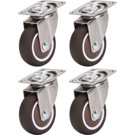 Vendu par lot de 4 : chariot plat léger et silencieux en caoutchouc de 2 pouces avec roulettes pour meubles, armoires et autres meubles. (1/5)