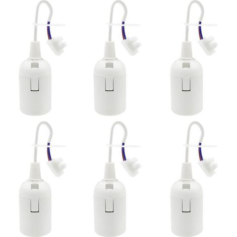 Portalampada E27 bianco per lampadine LED/incandescenti – Confezione da 6, grado industriale 4A/250V, max. 60W