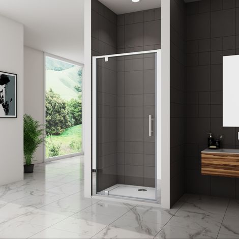 Drehtür Schwenktür 100x185cm Nischentür 5mm ESG-Glas ,Links/rechts montierbar,Komplett Chrom-Optik ,Dusche Duschabtrennung Duschabtrennung Duschwand (1/5)