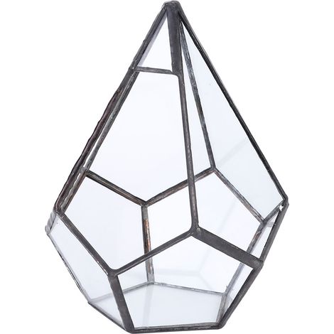 Pot de fleurs géométrique élégant, jardinière en verre pour plantes grasses, décoration (1/5)