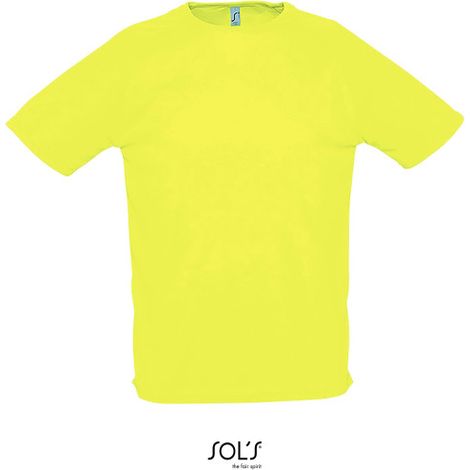 Camiseta Hombre Manga Raglán SOL'S SPORTY XL Amarillo Neón