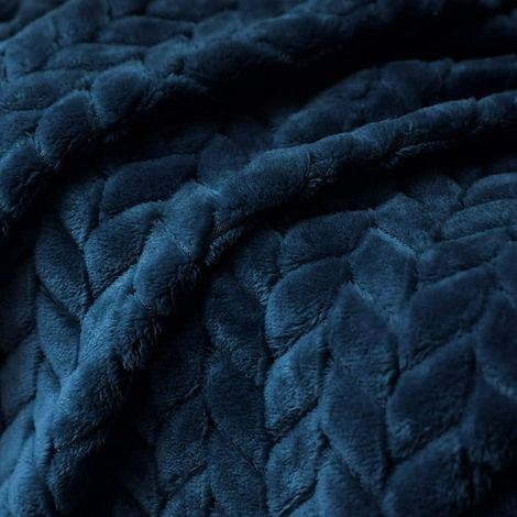 Superweiche Flanelldecke, hochwertige Mikrofaser, Marineblau, 127 x 178 cm, komfortabel und warm, für alle Jahreszeiten geeignet (1/4)