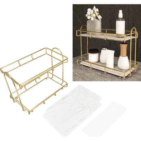 Doppelstöckiges goldenes Badezimmerregal (1/5)