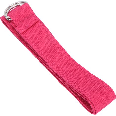 Sangle de Stretching en Coton Rigide avec Boucle en D - Accessoire d'Assouplissement Yoga (Rose Vif) (1/5)