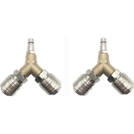 Distributeur d'air Comprimé Connecteur Interrupteur Avec deux Connecteurs Filetés Pouce en Antirouille 2pcs 1/4 laiton (1/5)