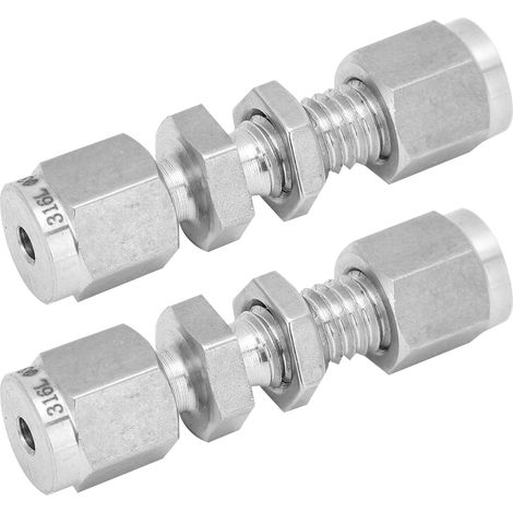 2 Stück Kompressions-Schottverschraubung aus Edelstahl 316, Doppelklemmringverbinder, Zubehör Ф3 (1/5)