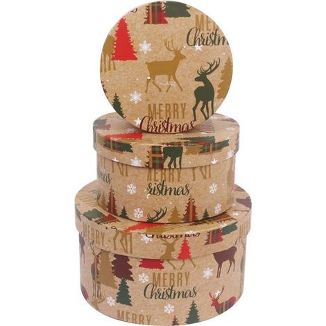 Juego de 3 cajas redondas MOI -
