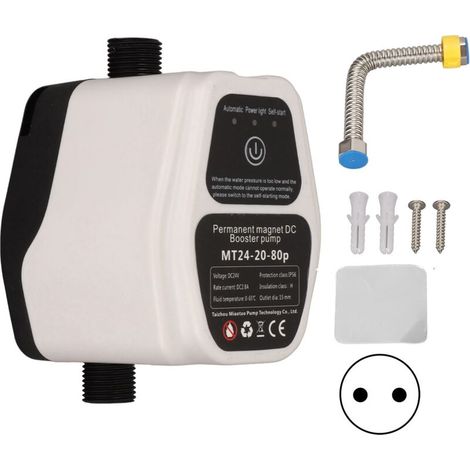 Pompe de surpression murale 80W – Débit 20L/min – Hauteur de refoulement 20m – Contrôle automatique du débit d'eau - 100-240V (1/5)
