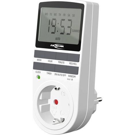 Programmateur Prise électrique AES4 (1 PCE) – Minuteur Prise électrique à économie d'énergie avec 10 programmes Pratiques – Prise réglable pour éclairages, télévision, routeur WiFi, etc.