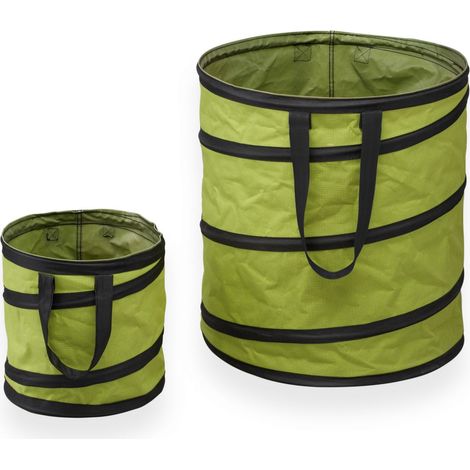 TrendLine Laub- und Grastonne Set 85 L und 15 l grün Gartenabfallbehälter