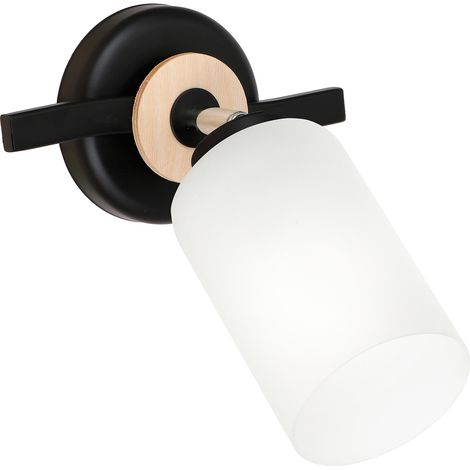 Applique murale noire bois verre Tokio E27 15W Luminex