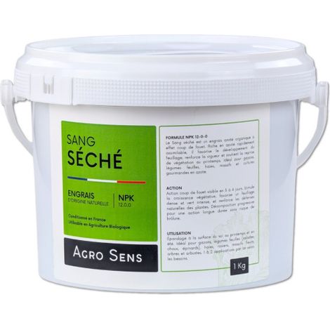 Sang séché - Engrais azoté, coup de fouet - Seau 1 kg