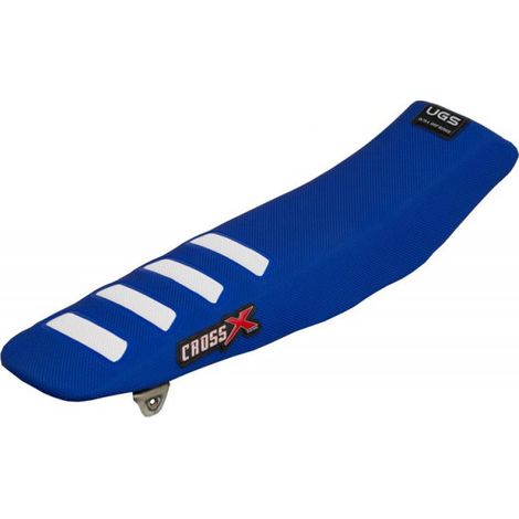 HOUSSE DE SELLE YAMAHA YZF 250-450 WRF 250-450 TOP BLACK- SIDE BLACK-STRIPES BLUE