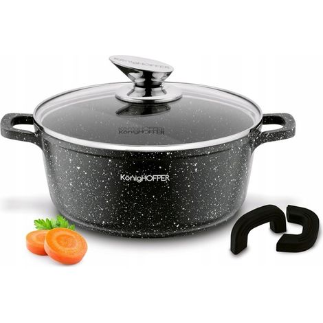 Induktionstöpfe mit kleinem Deckel, Marmor, Konighoffer Pollo 2,4 l, 20 cm