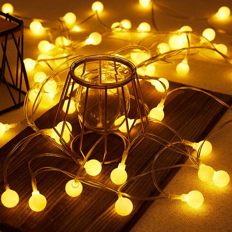 Guirlande LED 10 mètres 100 boules blanc chaud (1/5)